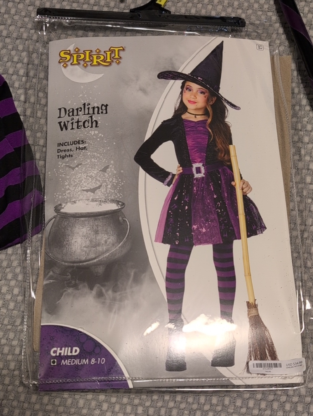 Spirit Girls Black and Purple Sparkle Witch Costume Dress - Picture 10 of 11